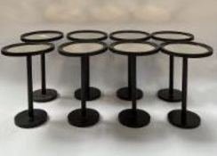 8 x Glass, Mirrored Tables with Metal Frames