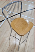 4 x High Stools with Wood Seat