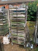 Wheeled Cage of Metal Commercial Baking Trays and Kitchen Ware