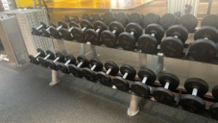 Foreman Dumbells and rack