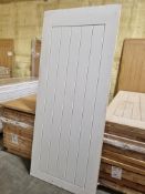NO RESERVE 1 X Moulded Cottage White Grain FD30 Internal Fire Door 44 X 1981 X 838