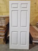 NO RESERVE 1 X 6 Panel White FD30 Internal Fire Door 44 X 1981 X 838