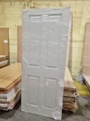 NO RESERVE 1 X 4 Panel White Grain FD30 Internal Fire Door 44 X 1981 X 838