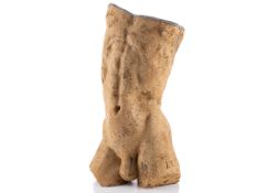 2006 Lucianne Lassalle Stoneware and Pewter Torso Statue of Man