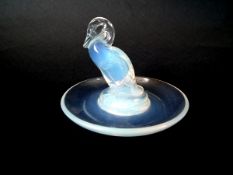 René Lalique Opalescent Glass 'Canard (duck)' Cendrier rond/ashtray
