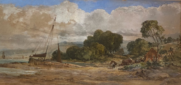 Signed watercolour by James Ferrier Scottish artist (father of artist John Stratton Ferrier)
