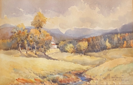 Signed watercolour by N Read of Scottish Highland view “Carrbridge”