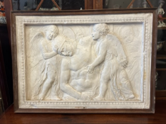 c19th Plaster Copy of the Original The Dead Christ Tended by Angels, by Donatello (c.1386-1466)