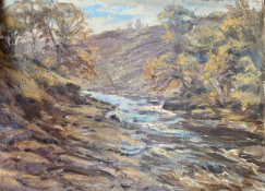 'On the Fenwick Ayrshire', by Hector Chalmers RSA - Oil on board.