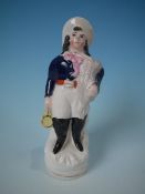 Small Victorian Staffordshire pottery sailor figure