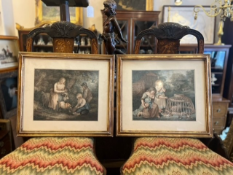 Pair of stipple engravings after John Russell ( 1745-1806 ) by Peltro William Tomkins (1759- 1840)