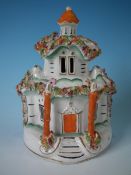 Victorian Staffordshire pottery two storey cottage