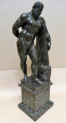Large, c19th Italian Green Serpentine Marble Figure of Hercules