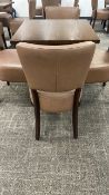 4 x Brown Leather Chairs and 1 x Square Table
