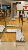 3 x Gold & Marble Effect Merchandising Rails