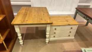 French style table and cabinet
