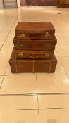 Collection Of 4 Vintage Distressed Leather And Faux Leather Cases
