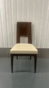 Walnut & Cream Leather Set of 8 Chairs