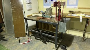 Clarke, 12 Ton Pipe Bender on Metal Work Bench