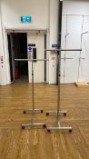 Adjustable Mobile Metal Clothing Rails x2
