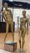 Gold Colour Female Mannequins x2