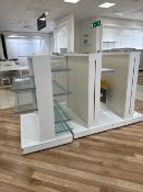 White Dual Facing Display Shelves x4