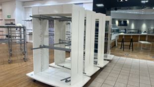 White Gloss Mobile Merchandise Units x4