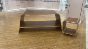 Wood Table and Side Unit Set