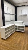 White Wooden Shirt Display Units x3