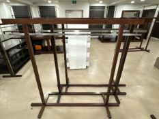 3x Wooden Hanging Rails