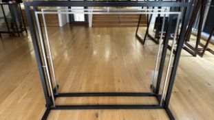 2x Black Wooden Hanging Rail