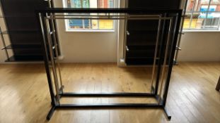 2x Black Wooden Hanging Rail