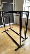 2x Black Wooden Hanging Rail