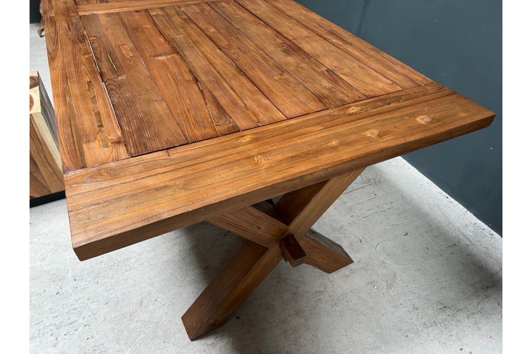 Recycled Teak Dining Table - Image 8 of 11