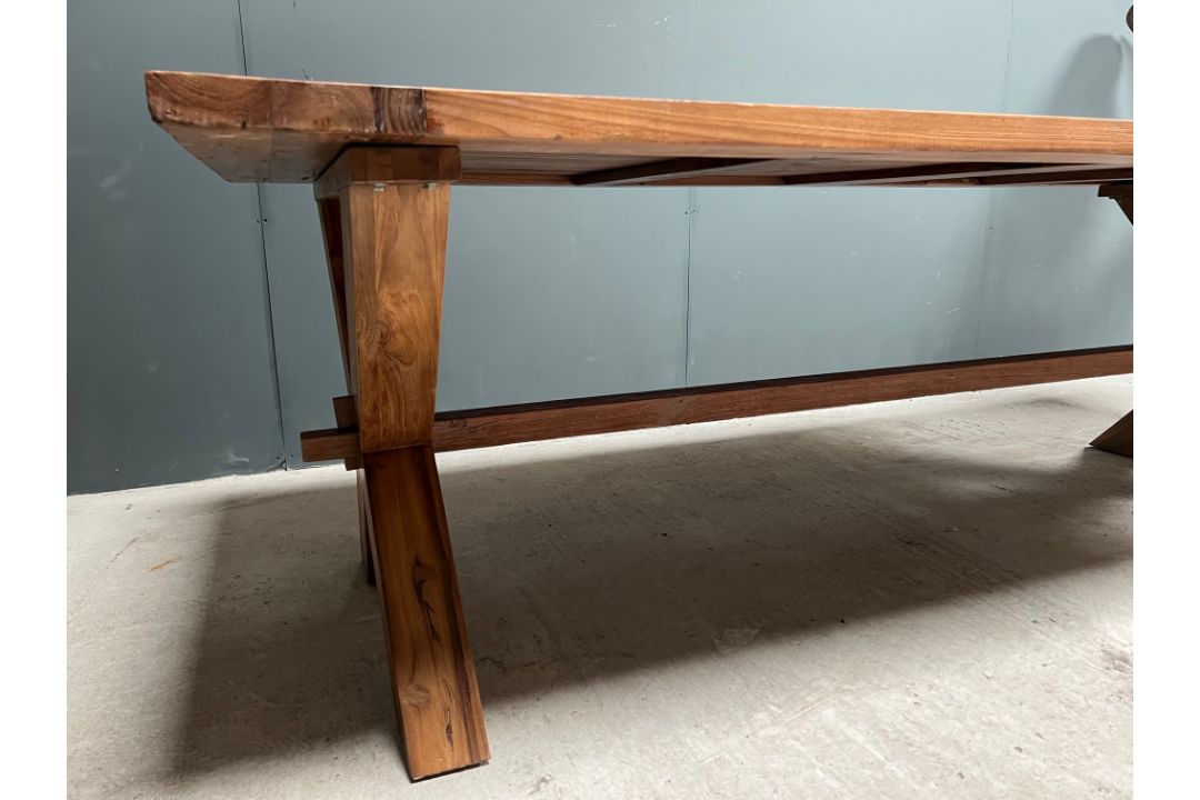 Recycled Teak Dining Table - Image 6 of 11