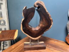 Rustic Abstract Decorative Sculpture On Stand