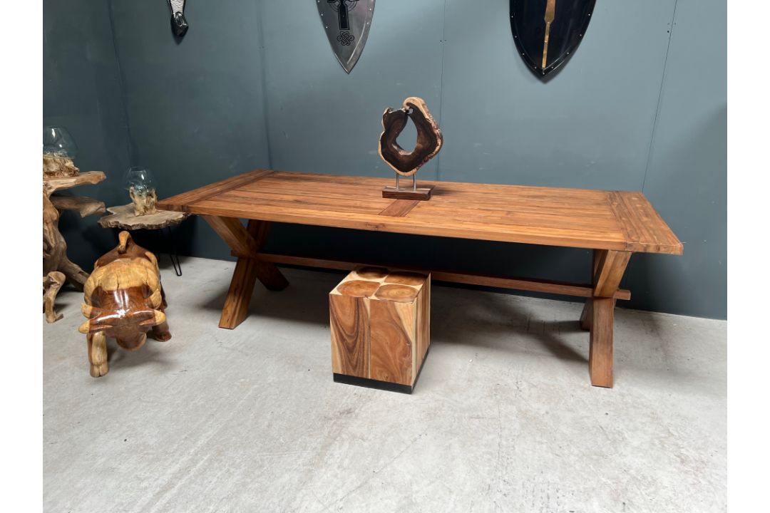 Recycled Teak Dining Table - Image 1 of 11