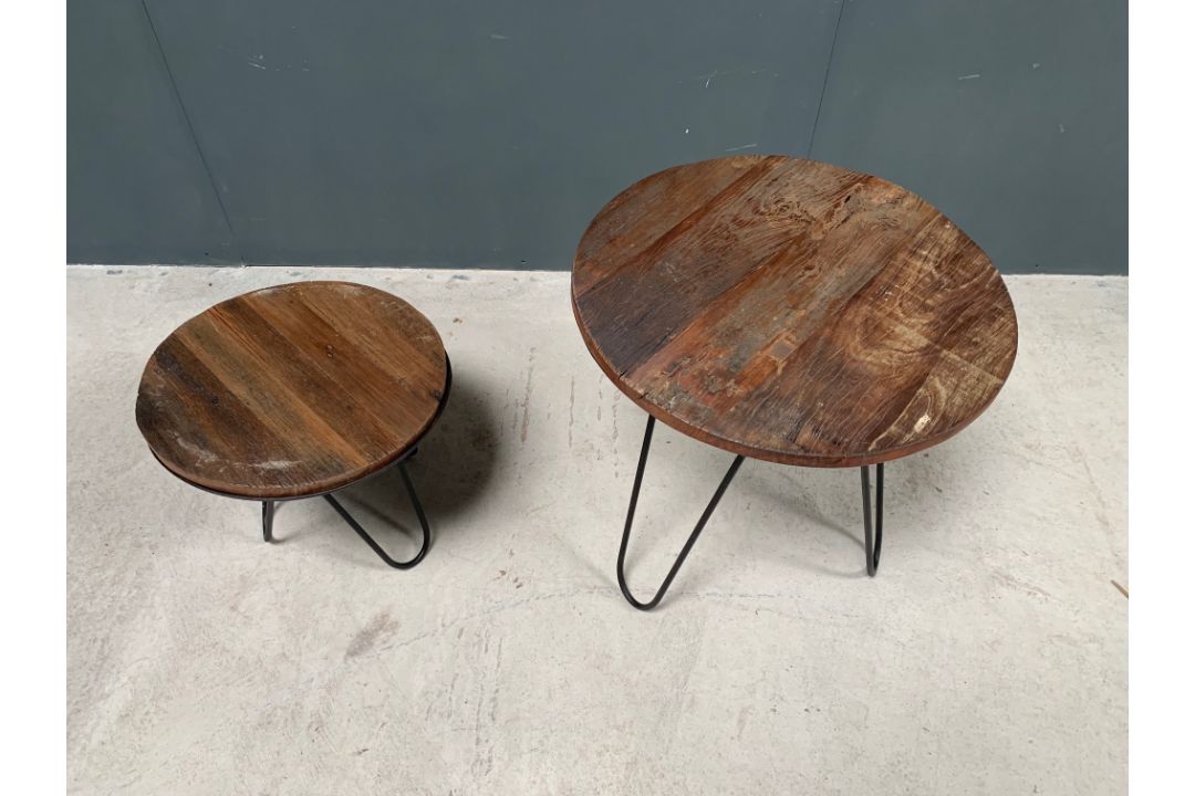 Pair Of Rustic Indian Tigari Side Tables - Image 2 of 4