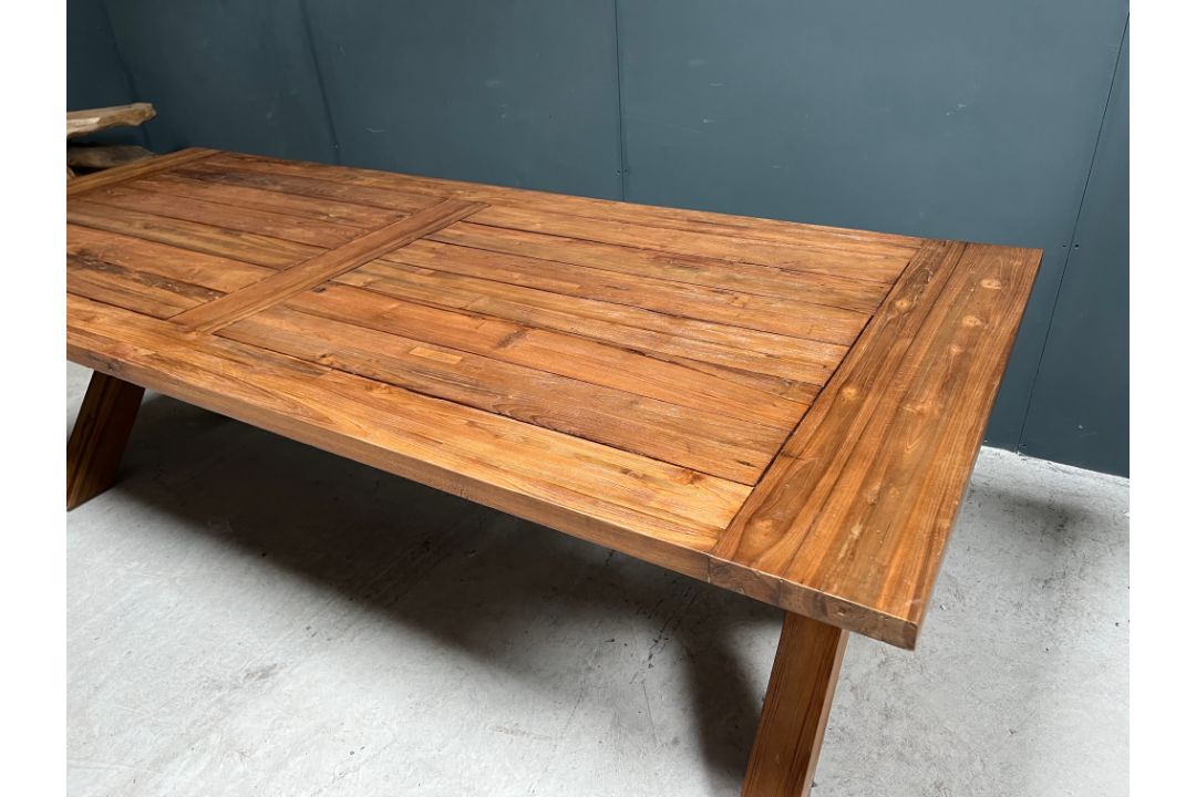 Recycled Teak Dining Table - Image 5 of 11