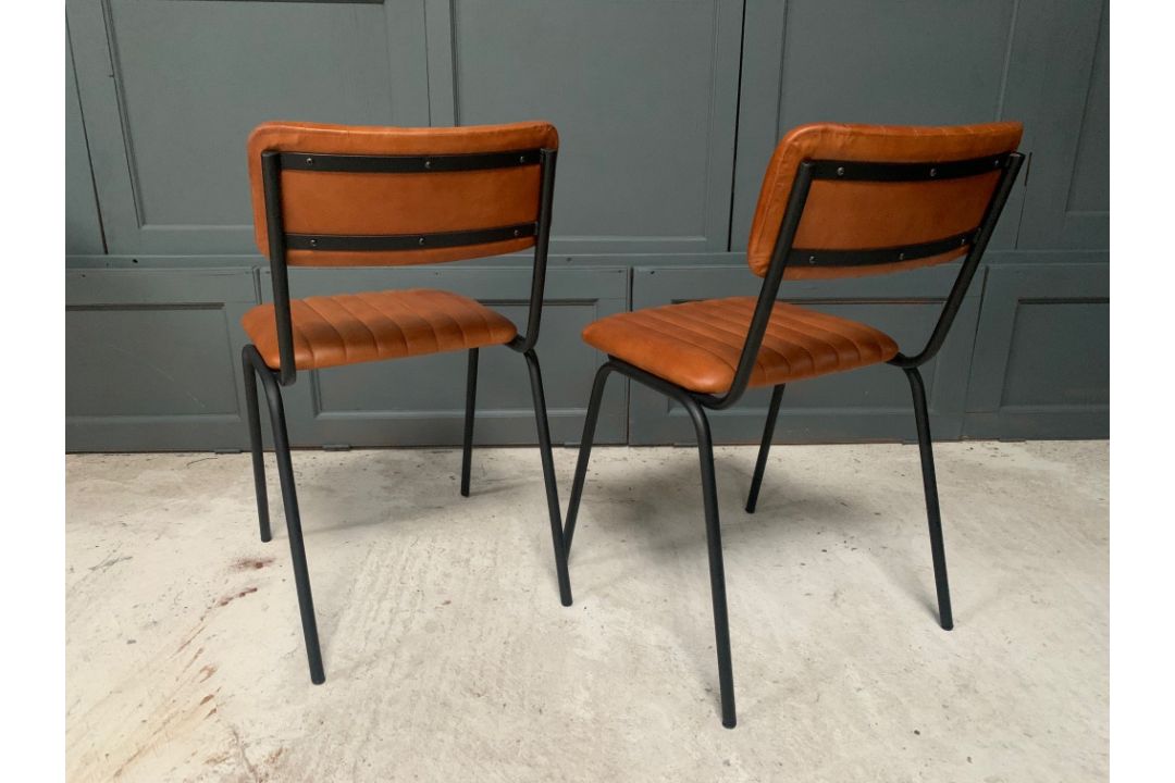 Industrial Vintage Style Dining Chairs - Image 2 of 3