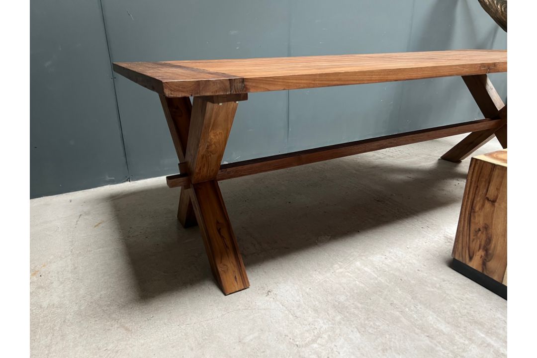 Recycled Teak Dining Table - Image 7 of 11