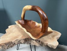 Suar Wood Fruit Bowl/Basket