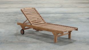 Solid Teak Sunlounger