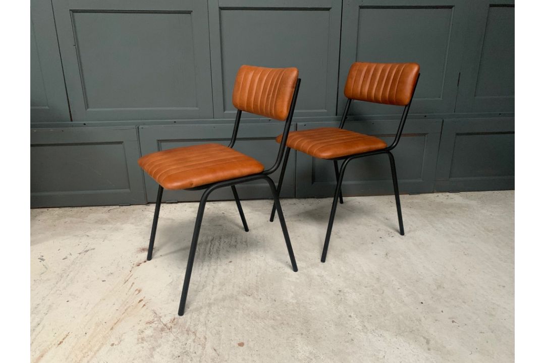 Industrial Vintage Style Dining Chairs - Image 1 of 3