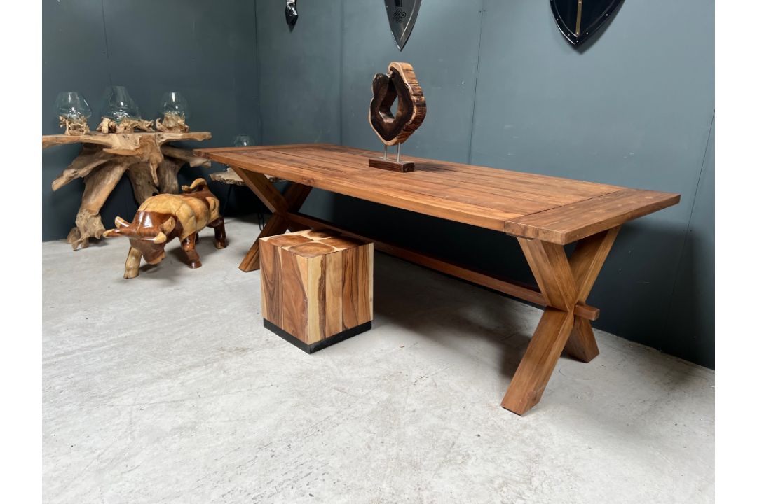 Recycled Teak Dining Table - Image 4 of 11
