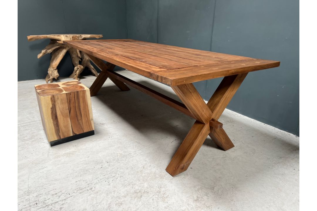 Recycled Teak Dining Table - Image 9 of 11