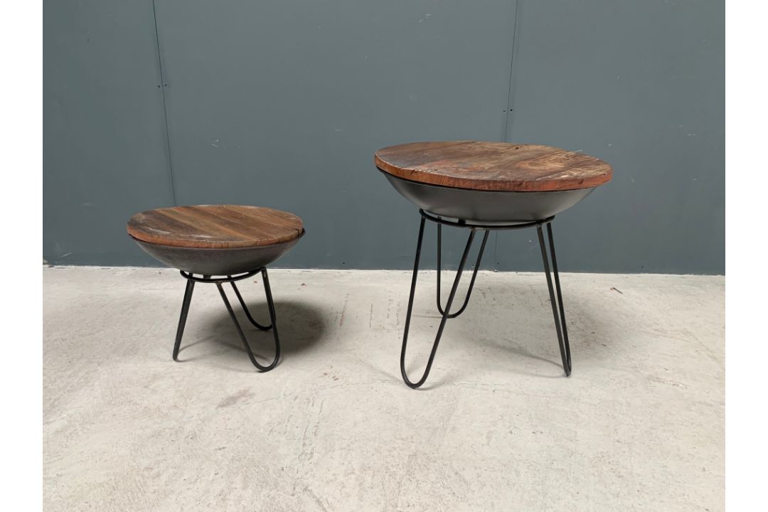 Pair Of Rustic Indian Tigari Side Tables - Image 1 of 4