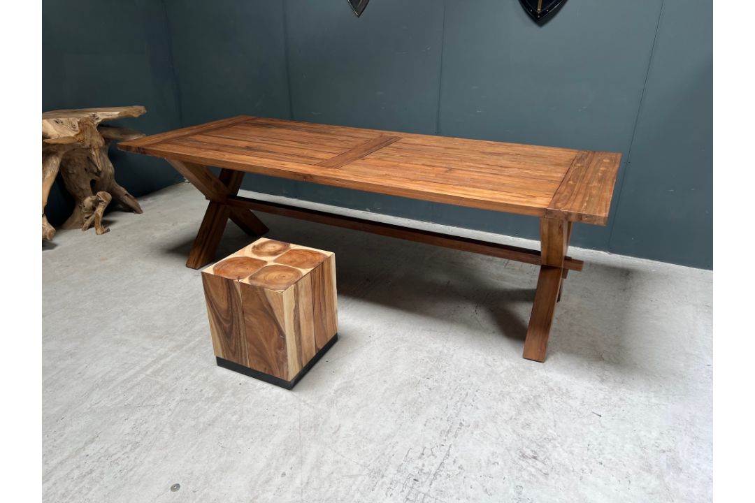 Recycled Teak Dining Table - Image 10 of 11