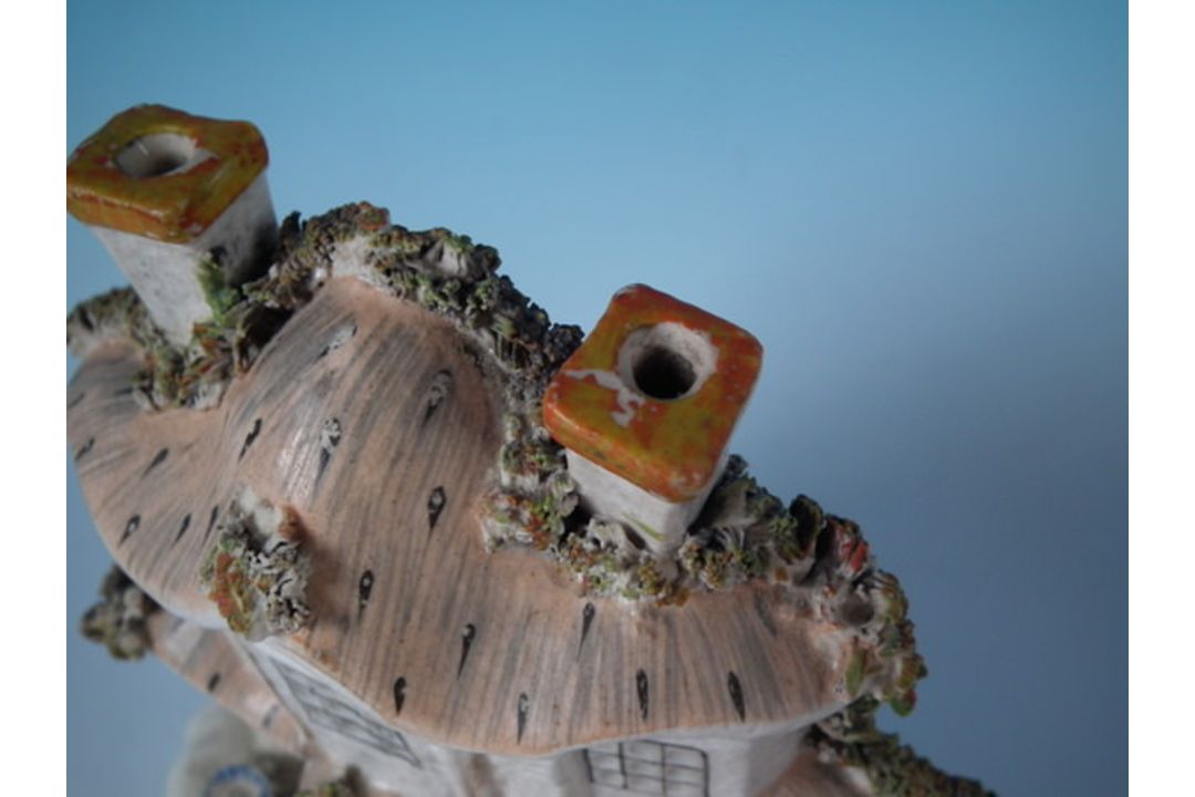 Staffordshire Pottery Two Storey House With Thatched Roof - Image 10 of 15