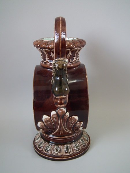 Victorian Majolica Clock With Dolphin Handles - Image 4 of 10